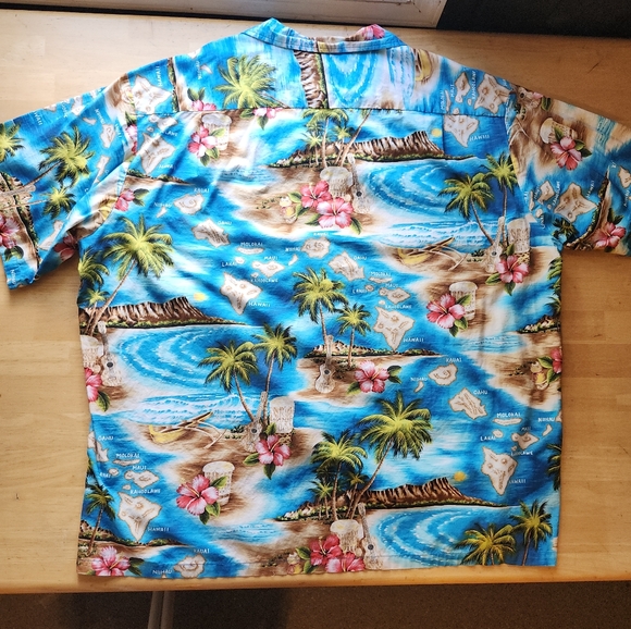 RJC HAWAIIAN ISLANDS/HIBISCUS COTTON BUTTON HAWAIIAN SHIRT, MENS SIZE 4XL  EUC. - Picture 4 of 10